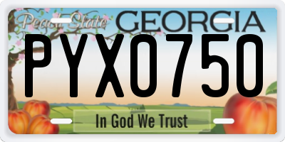 GA license plate PYX0750