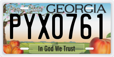 GA license plate PYX0761