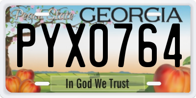GA license plate PYX0764