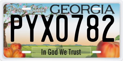 GA license plate PYX0782