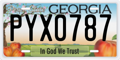 GA license plate PYX0787