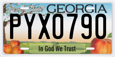 GA license plate PYX0790