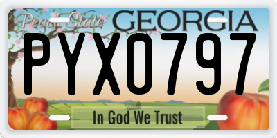GA license plate PYX0797