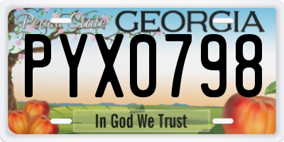 GA license plate PYX0798