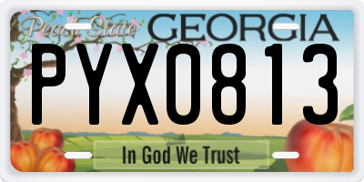 GA license plate PYX0813