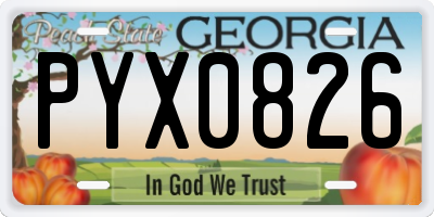 GA license plate PYX0826