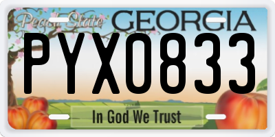 GA license plate PYX0833
