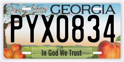 GA license plate PYX0834