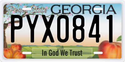 GA license plate PYX0841