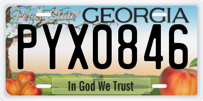 GA license plate PYX0846