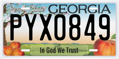 GA license plate PYX0849
