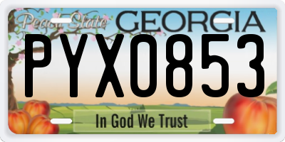 GA license plate PYX0853