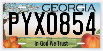 GA license plate PYX0854