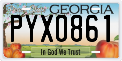 GA license plate PYX0861