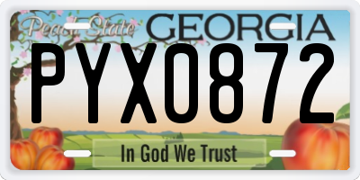 GA license plate PYX0872