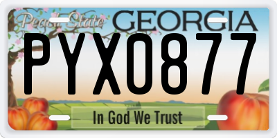 GA license plate PYX0877