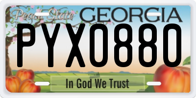 GA license plate PYX0880