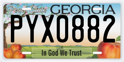 GA license plate PYX0882
