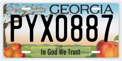 GA license plate PYX0887