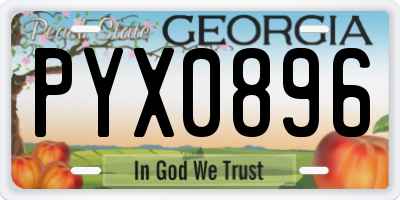 GA license plate PYX0896