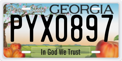 GA license plate PYX0897