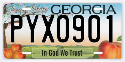 GA license plate PYX0901