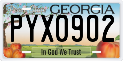 GA license plate PYX0902