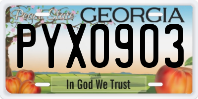 GA license plate PYX0903