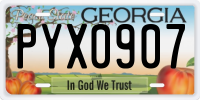 GA license plate PYX0907