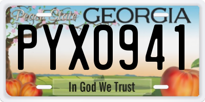 GA license plate PYX0941