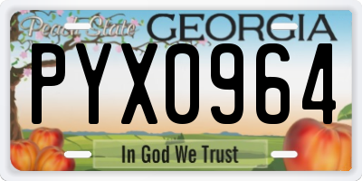 GA license plate PYX0964