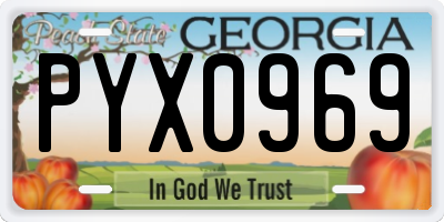 GA license plate PYX0969
