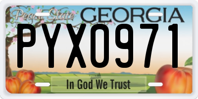 GA license plate PYX0971