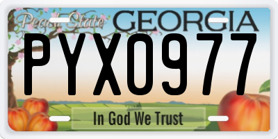 GA license plate PYX0977