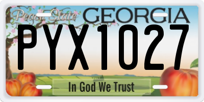 GA license plate PYX1027