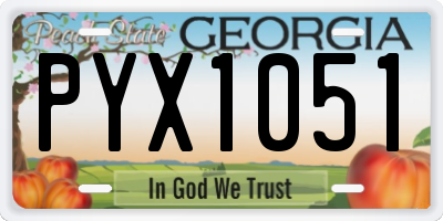 GA license plate PYX1051