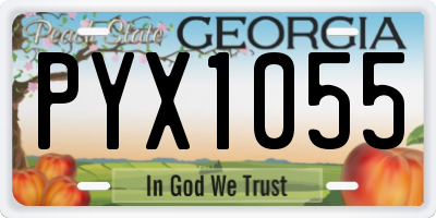 GA license plate PYX1055