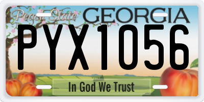 GA license plate PYX1056