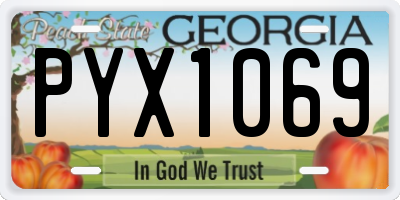 GA license plate PYX1069