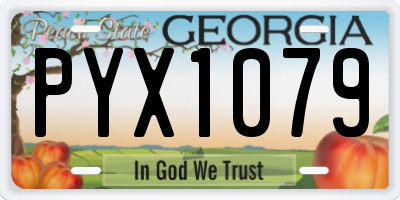 GA license plate PYX1079