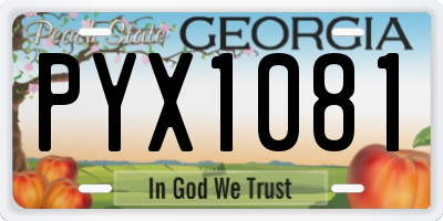 GA license plate PYX1081