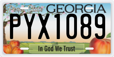 GA license plate PYX1089