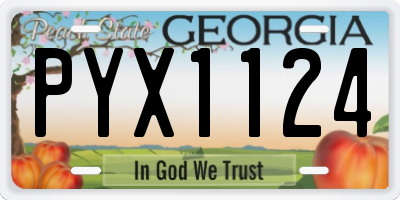 GA license plate PYX1124