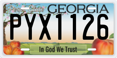 GA license plate PYX1126