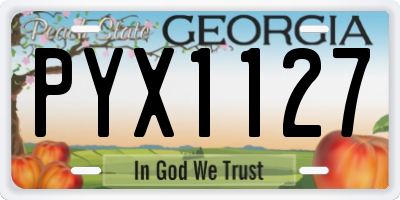 GA license plate PYX1127