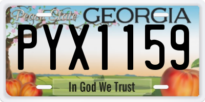 GA license plate PYX1159