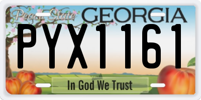 GA license plate PYX1161