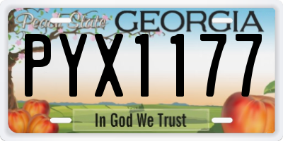 GA license plate PYX1177