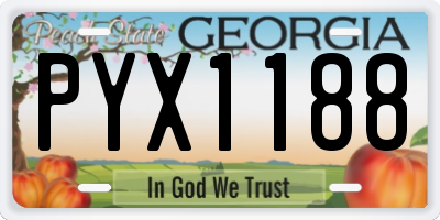 GA license plate PYX1188