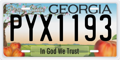 GA license plate PYX1193